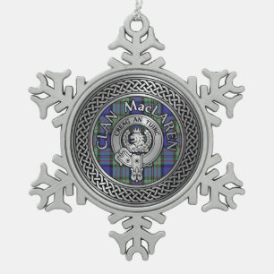 Ornement Flocon De Neige Clan MacLaren Crest & Tartan Knot