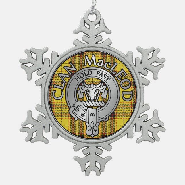 Ornement Flocon De Neige Clan MacLeod Crest & Tartan (Devant)