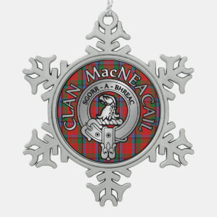Ornement Flocon De Neige Clan MacNeacail MacNicol Crest & Tartan