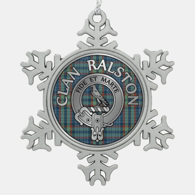 Ornement Flocon De Neige Clan Ralston Crest & Tartan (Devant)
