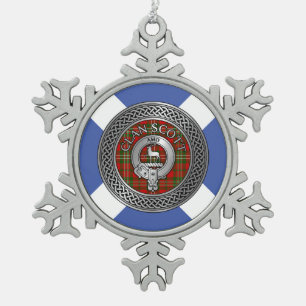Ornement Flocon De Neige Clan Scott Crest & Tartan Knot