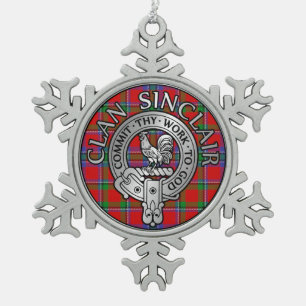 Ornement Flocon De Neige Clan Sinclair Crest & Tartan