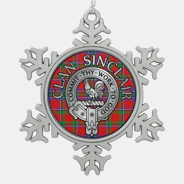 Ornement Flocon De Neige Clan Sinclair Crest & Tartan (Devant)