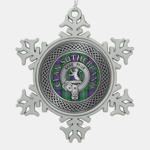 Ornement Flocon De Neige Clan Sutherland Crest & Tartan Knot