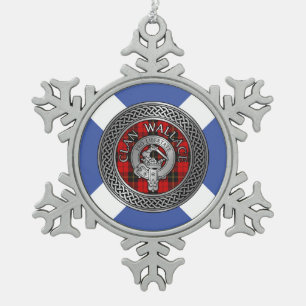 Ornement Flocon De Neige Clan Wallace Crest et Tartan Knot