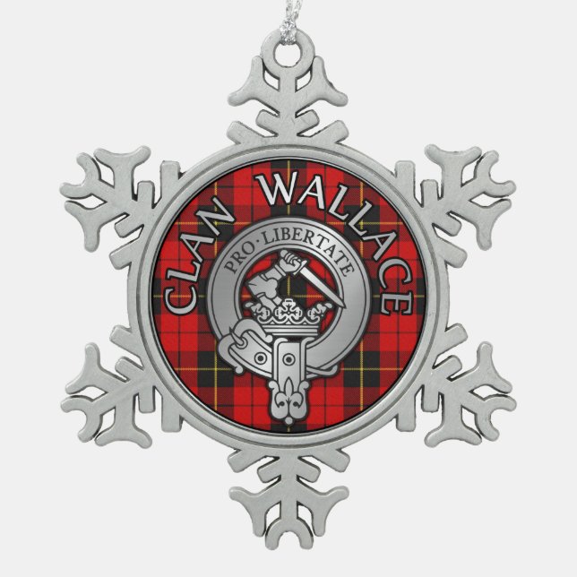 Ornement Flocon De Neige Clan Wallace Crest & Tartan (Devant)