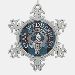 Ornement Flocon De Neige Clan Wedderburn Crest & Tartan