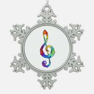 Ornement Flocon De Neige Clé de musique arc-en-ciel