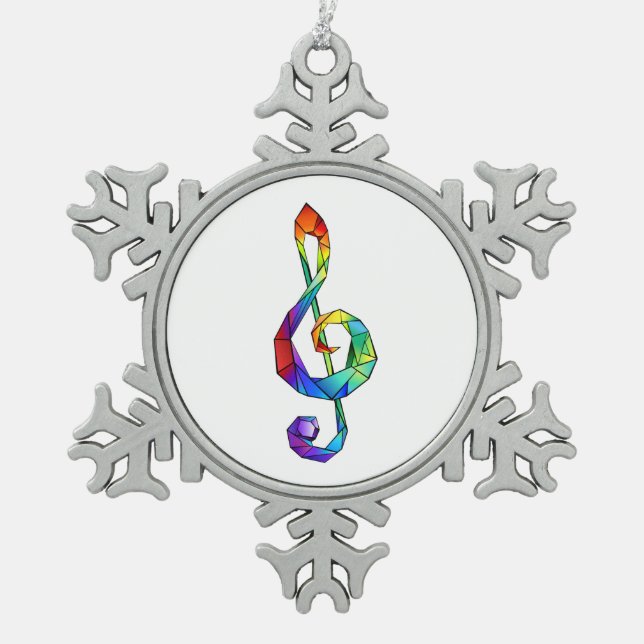 Ornement Flocon De Neige Clé de musique arc-en-ciel (Devant)