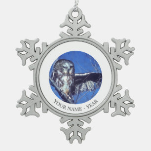 Ornement Flocon De Neige Cligner de l'oeil le hibou