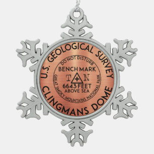 Ornement Flocon De Neige Clingmans Dome Benchmark Tennessee Great Smoke