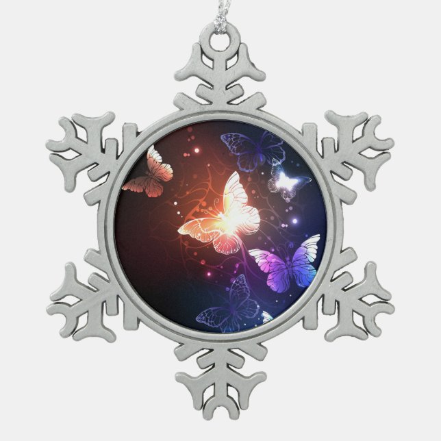 Ornement Flocon De Neige Clowing Night Butterflies (Devant)