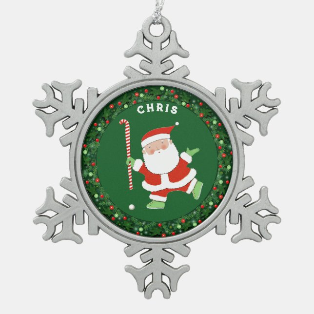Ornement Flocon De Neige Collectif de Noël de hockey sur gazon (Devant)