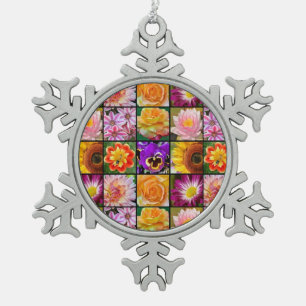 Ornement Flocon De Neige Coloré floral coloré ornement de Noël