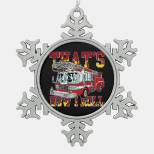 Ornement Flocon De Neige Comment je roule le camion de pompiers