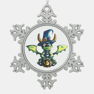 Ornement Flocon De Neige Conception magique du dragon d'Halloween