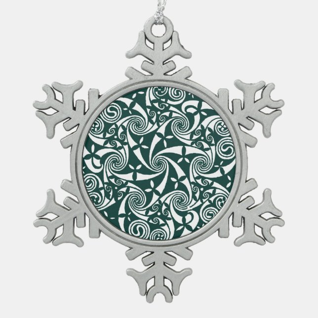 Ornement Flocon De Neige Conception ronde de médaillon celtique de noeud, (Devant)