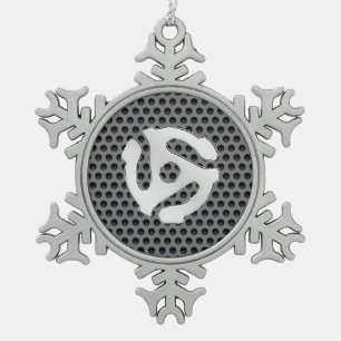 Ornement Flocon De Neige COOL Retro Vintage Silver Chrome Comme 45 espacer 
