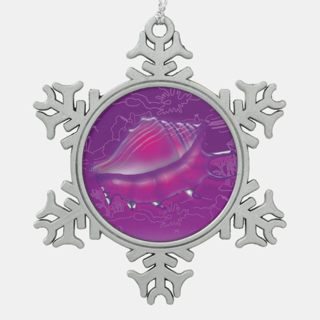 Ornement Flocon De Neige Coquillage (Devant)