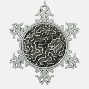 Ornement Flocon De Neige Corail noir et blanc II Abstrait Nature Photo