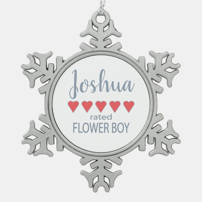 Ornement Flocon De Neige Cortège de mariage et mariée 5 Garçon aux fleurs e (Devant)