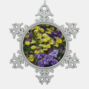 Ornement Flocon De Neige Coteau de panneaux violets et jaunes