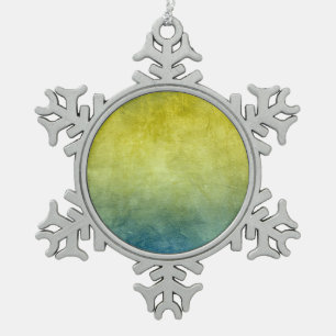Ornement Flocon De Neige Couleurs de Grunge - Jaune & Bleu