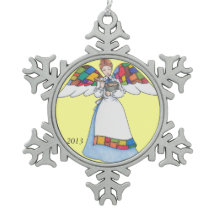 Ornement flocon de neige Country Angel (bleu)