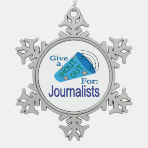 Ornement Flocon De Neige Criez pour les journalistes