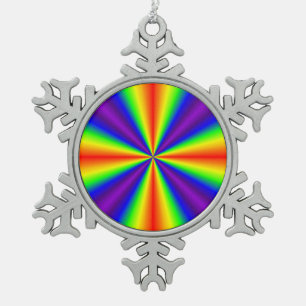 Ornement Flocon De Neige Croix arc-en-ciel