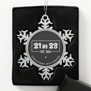Ornement Flocon De Neige Custom 21st Birthday Cadeau 21 en 23 Est 2002