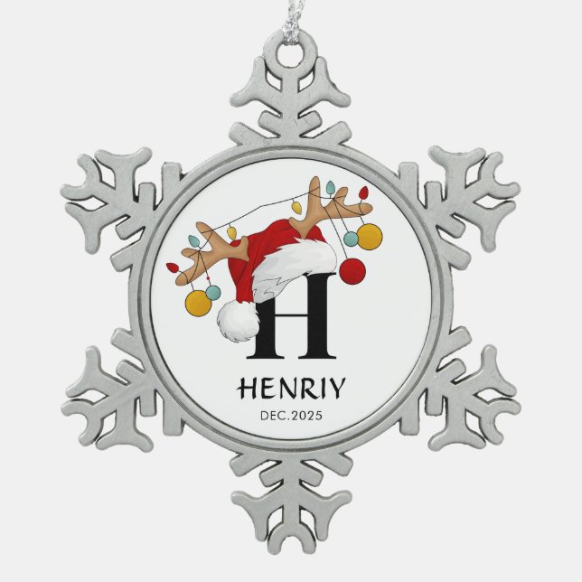 Ornement Flocon De Neige Custom Letter Name Christmas gift (Devant)