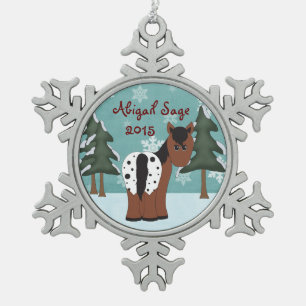 Ornement Flocon De Neige Cute Appaloosa personnalisé Vacances hivernales Ch