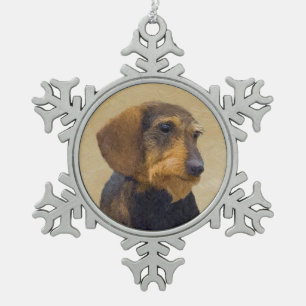 Ornement Flocon De Neige Dachshund (À poils durs) Peinture Chien Art origin