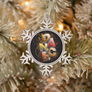 Ornement Flocon De Neige Danse 3D (automne) Flocon de neige Pewter Christma