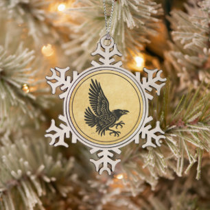 Ornement Flocon De Neige Danse Norse Raven