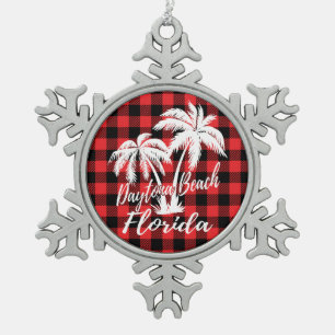 Ornement Flocon De Neige Daytona Beach Palmiers de Floride
