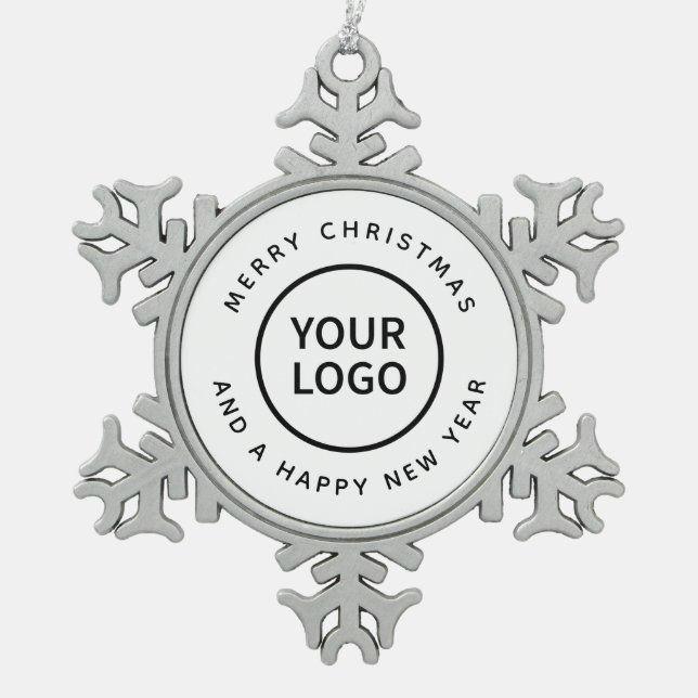 Ornement Flocon De Neige Décor minimaliste moderne de bureau de Noël Joyeux (Devant)