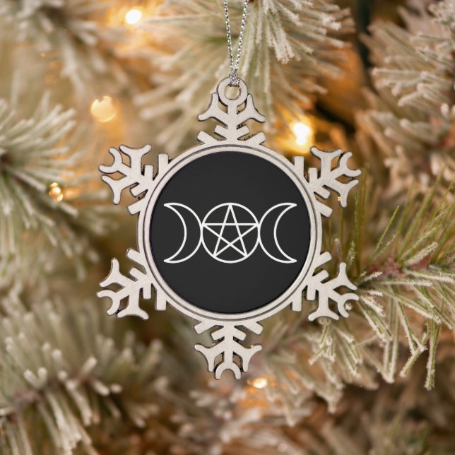 Ornement Flocon De Neige Déesse Pentacle Triple Moon (Arbre)
