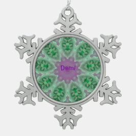 Ornement Flocon De Neige DEMI ~ Fractal de Noël Lumineux personnalisé ~