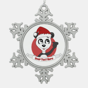 Ornement Flocon De Neige Dessin animé de Noël avec un flocon de neige d'our