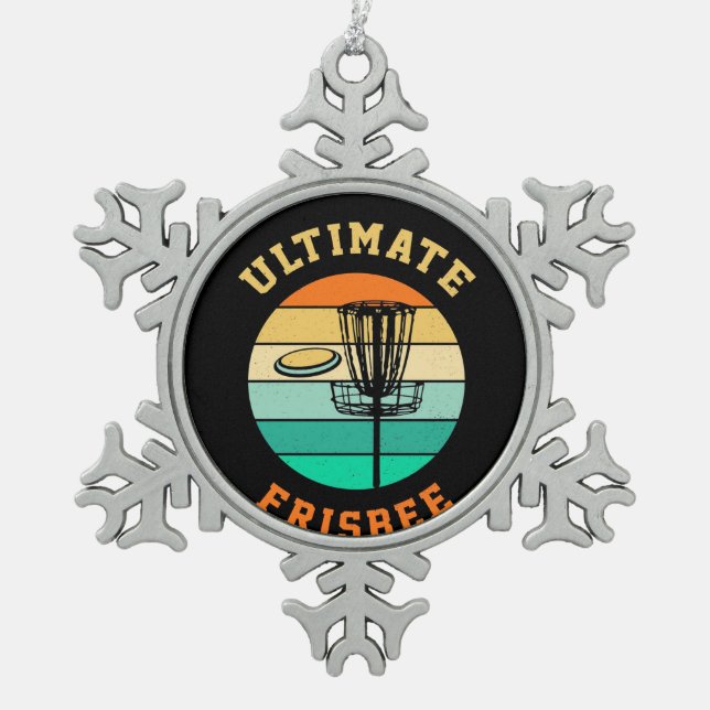 Ornement Flocon De Neige Disque Golf Ultimate Frisbee (Devant)