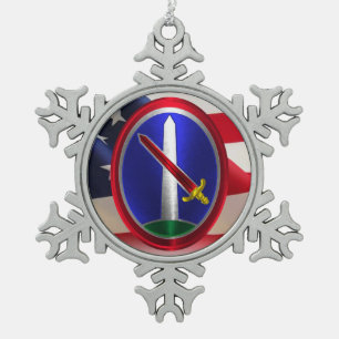 Ornement Flocon De Neige District militaire de l'armée de Washington Keepsa