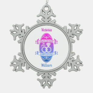 Ornement Flocon De Neige Dixième anniversaire mariage TIN ALUMINUM