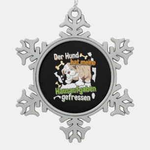 Ornement Flocon De Neige Dog Ate My Homework - Apprendre le devis allemand