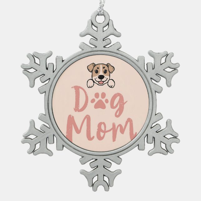 Ornement Flocon De Neige Dog Mom  (Devant)