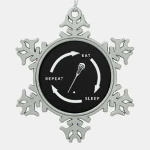Ornement Flocon De Neige Dormir Répéter Lacrosse Sport Ventilateur Dire