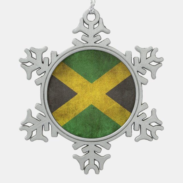 Ornement Flocon De Neige Drapeau affligé par cru de la Jamaïque (Devant)
