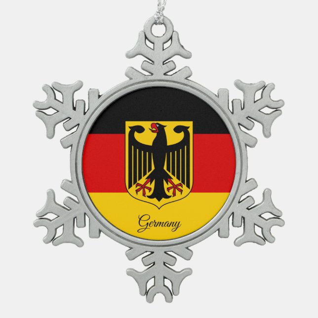 Ornement Flocon De Neige Drapeau allemand (Devant)