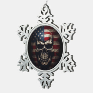 Ornement Flocon De Neige Drapeau américain